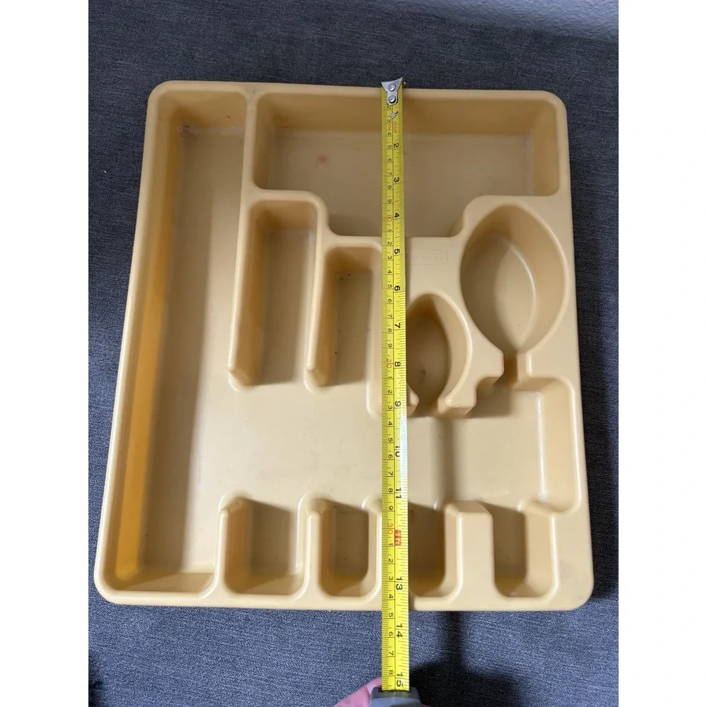 Vtg Rubbermaid Gold Utensil Flatware Silverware Tray Drawer Organizer